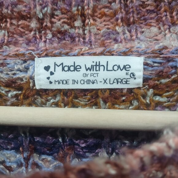 Womens Multicolored Knit Crop Sweater Size XL - Picture 6 of 6